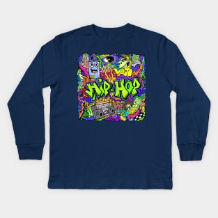 Hip Hop Music Graffiti Kids Long Sleeve T-Shirt